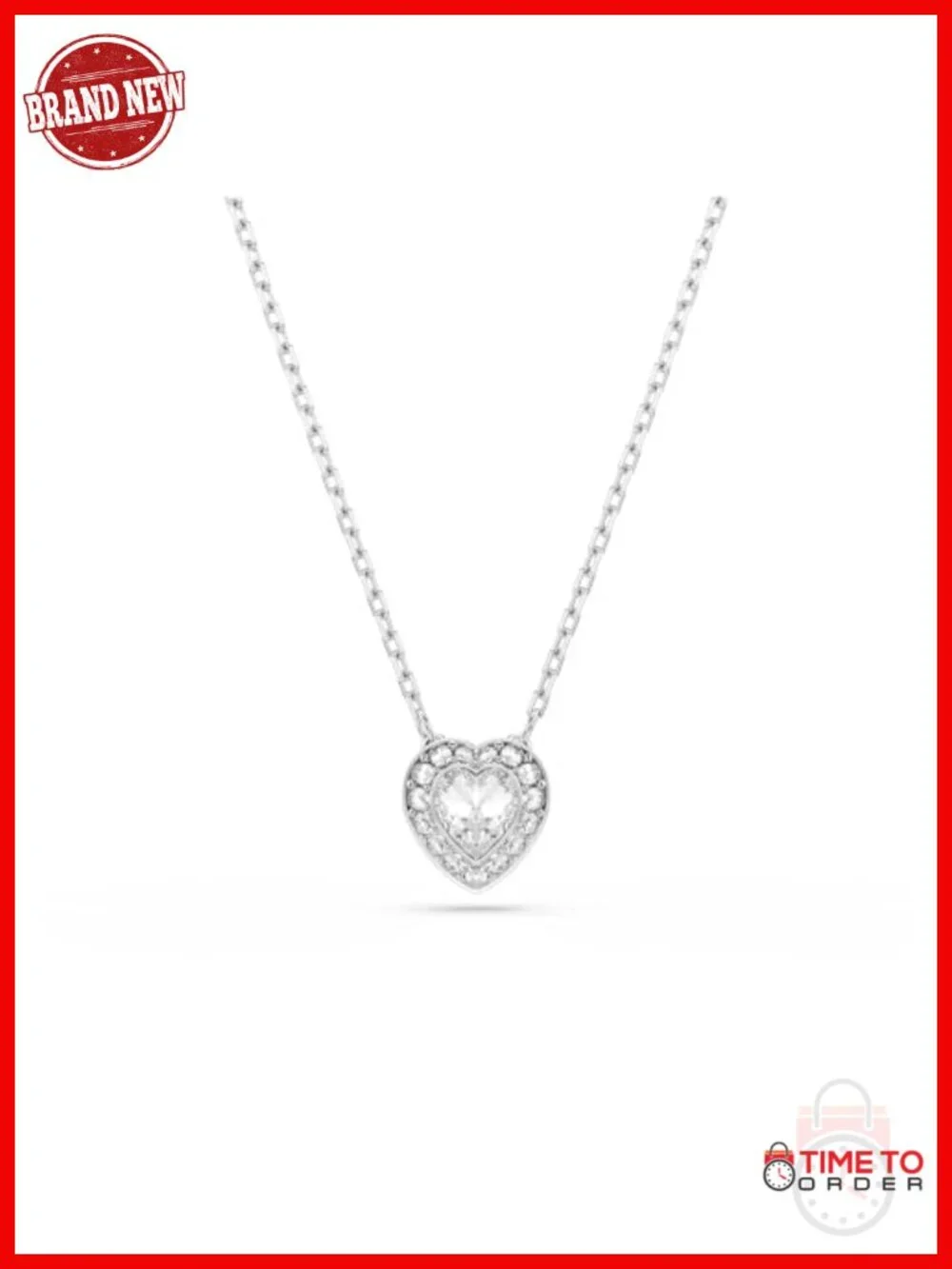 Heart Crystal & Pearl 3-Piece Jewelry Set - Rhodium Finish - Necklace,